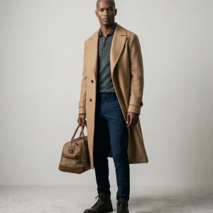 Classic Camel Wool Overcoat